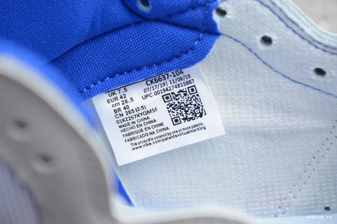 Rep Onekick CK6637-104 Racer Zoom Air Blue 1 White Jordan High Retro 0726